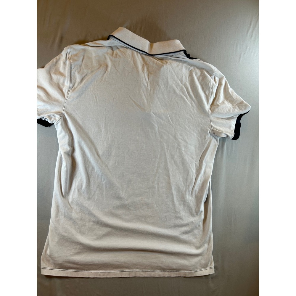 Armani Exchange Mens Colorblock Quarter Zip Polo Shirt Black White Logo Large - Picture 7 of 10